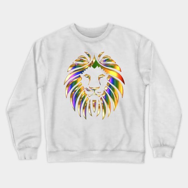 Golden Rainbow Lion Mane Crewneck Sweatshirt by designsbycreation